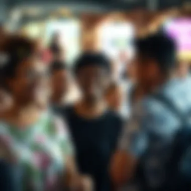 A vibrant community gathering illustrating social connections