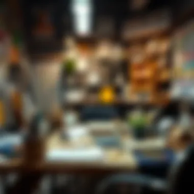 An artistic workspace filled with creative materials and inspiration