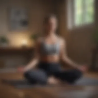 A serene individual practicing yoga in a calm setting