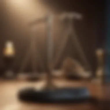 Ethical Information Evaluation Illustration of a legal scale weighing information