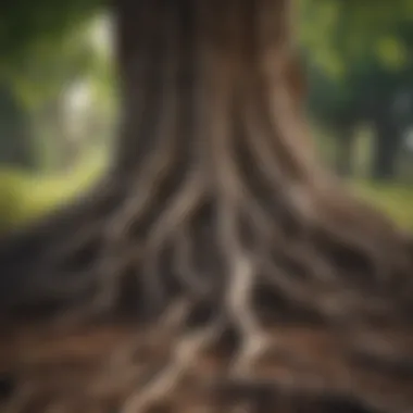 Roots of Resilience A vibrant tree with deep roots symbolizing personal growth and resilience