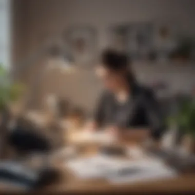 Integration of Life and Work A professional working at a desk surrounded by personal items symbolizing integration