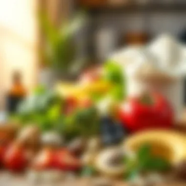 Nourishing Body and Mind An array of healthy foods symbolizing physical nourishment