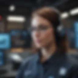 Diverse IT professionals engaging with technology