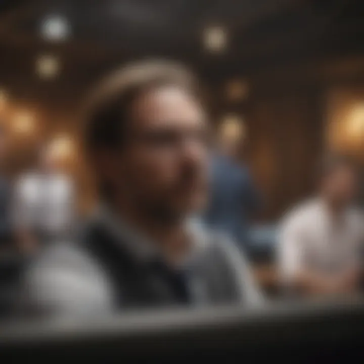 Networking event with IT experts discussing opportunities