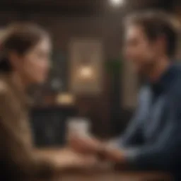 A professional discussing performance metrics with a team member