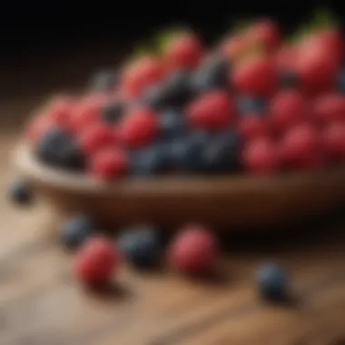 Nutrient-rich Berries for Cognitive Enhancement Vibrant berries on a wooden table