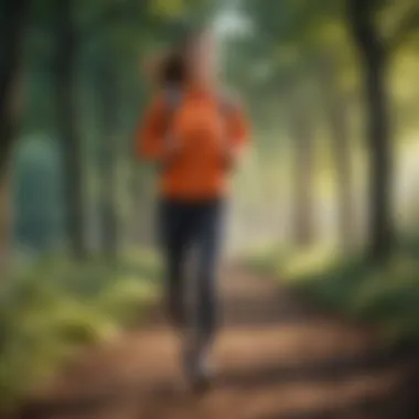 Illustration of a person doing outdoor exercise in a park