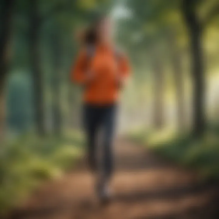 Illustration of a person doing outdoor exercise in a park