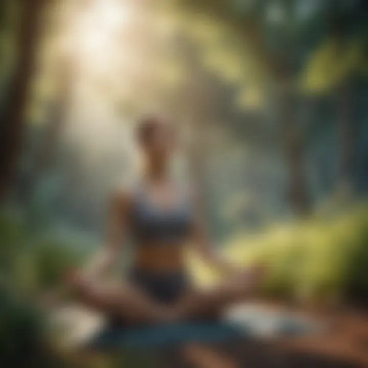 Illustration of a serene person practicing yoga in nature