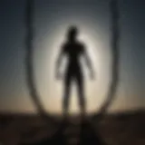 Silhouette of a person breaking free from chains