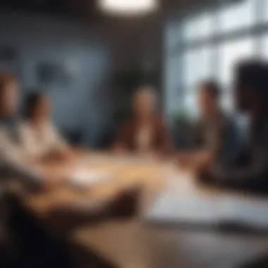 Diverse Brainstorming Session A diverse group brainstorming entrepreneurial ideas in a modern workspace.