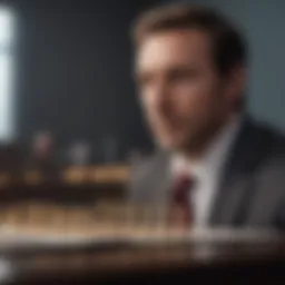 A thoughtful leader analyzing data for decision-making