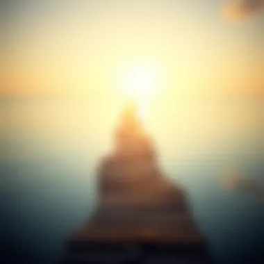 A pathway leading toward a bright horizon