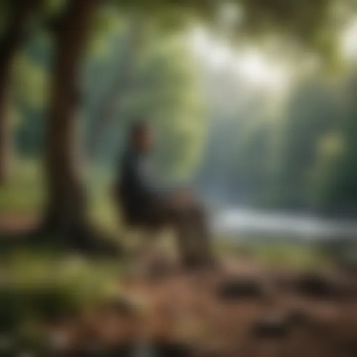 Person taking a break and enjoying nature