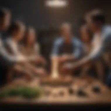 Group of professionals engaging in team-building activity