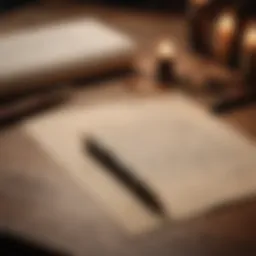 Elegant parchment paper and a quill pen representing formal writing.