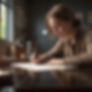 Reflecting on Gratitude Person reflecting while writing