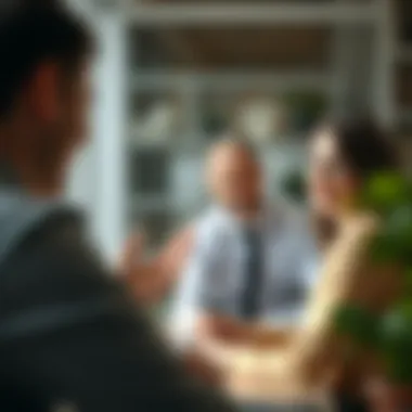 A professional setting depicting a moment of gratitude