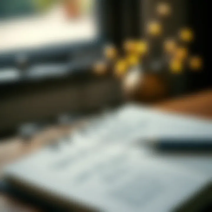 An open notebook with notes on appreciation letter writing