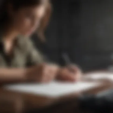 Structuring Your References Effectively Person writing down references in a structured format