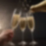 Celebratory champagne toast