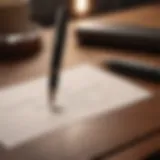 A heartfelt thank you note on a desk with a beautiful pen