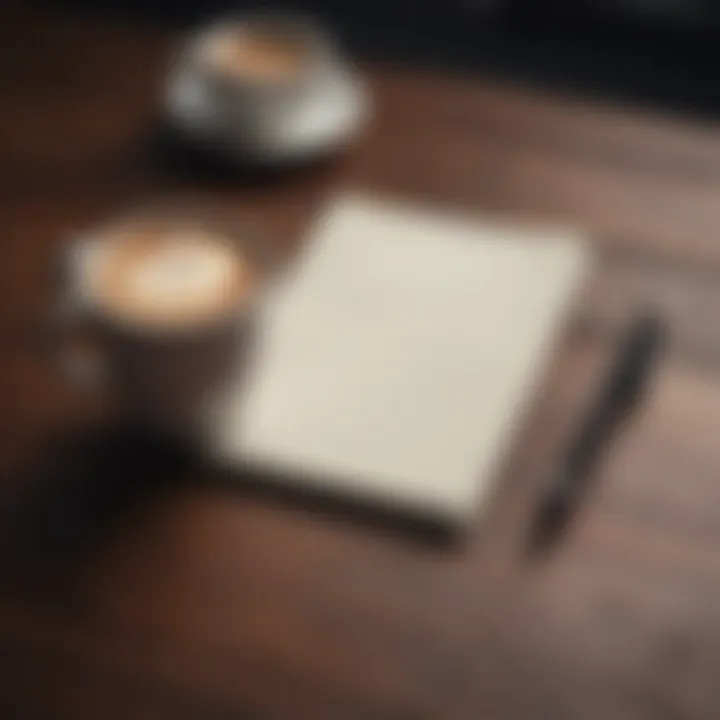 Notepad and pen with a cup of coffee, symbolizing thoughtful communication