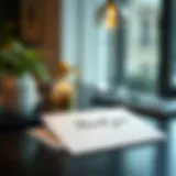 Elegant thank you letter on a desk