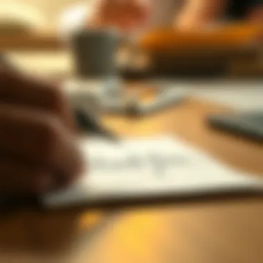 Crafting the Perfect Note Close-up of a pen writing a thank you note
