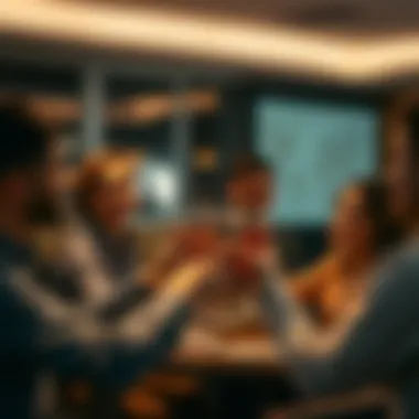 A group of colleagues sharing a farewell toast