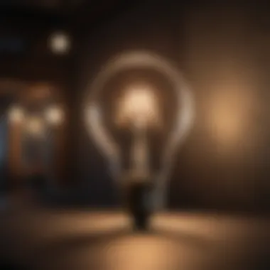 Illuminating Ideas A light bulb illuminating a dark room, symbolizing inspiration and ideas