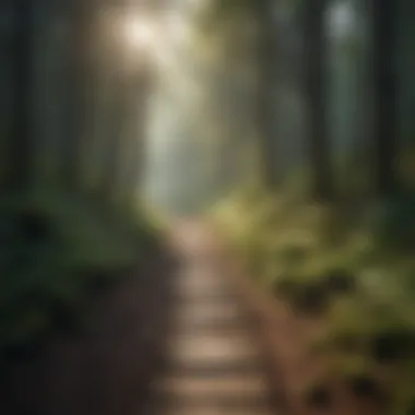 The Journey Ahead A pathway through a forest representing the journey towards one's vision