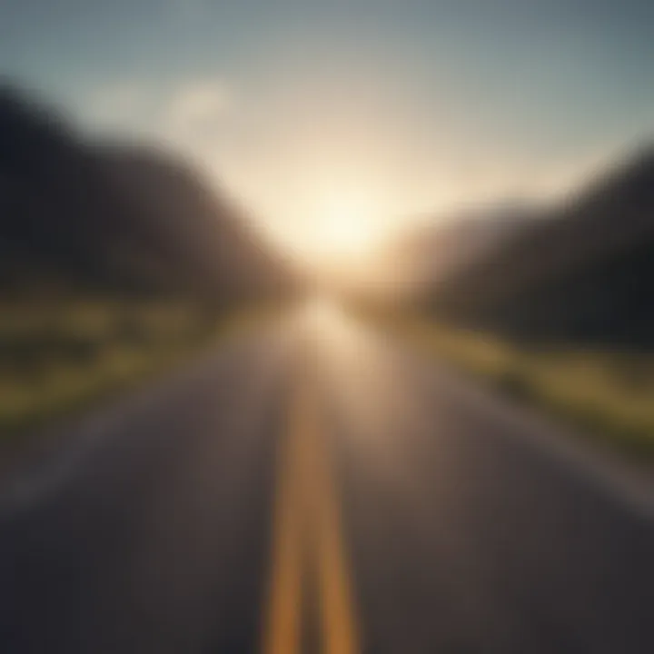 An open road leading to an uncertain yet hopeful future