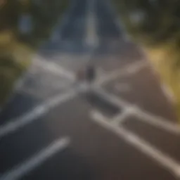 Symbolic crossroads representing career choices