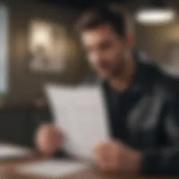 A contemplative individual reviewing a list of career goals