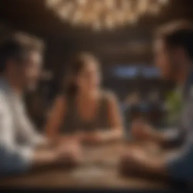 A diverse group of professionals discussing salary expectations