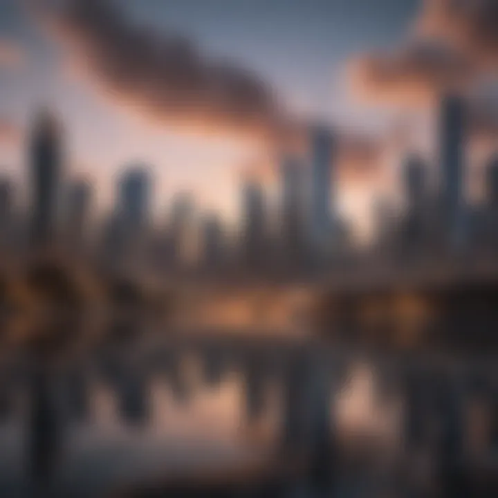 A city skyline representing geographical salary variances