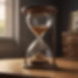 Time management concept with hourglass