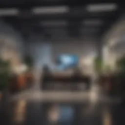 A vibrant office environment showcasing collaboration and teamwork