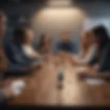 A diverse group brainstorming in a modern office