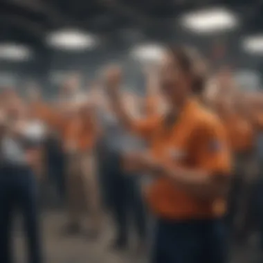 A workplace celebrating employee achievements and milestones