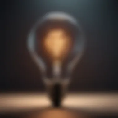 Visual metaphor of a light bulb glowing with the idea of clarity