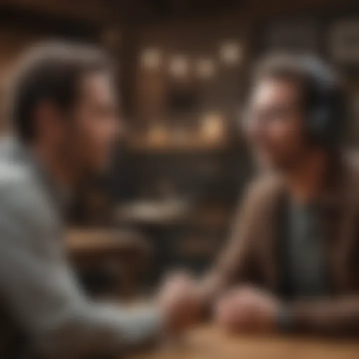 Illustration showing active listening techniques during a conversation