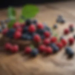 Fresh berries on a wooden table
