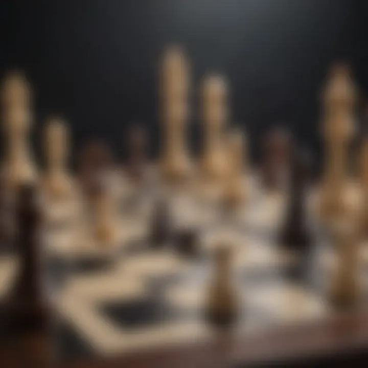 A chessboard with pieces strategically placed, symbolizing strategic thinking in entrepreneurship.