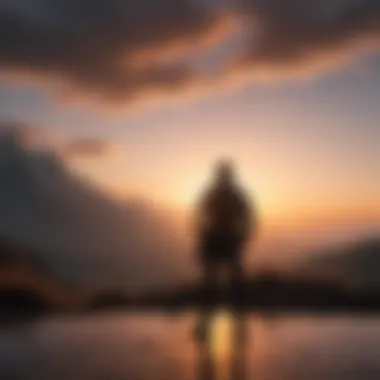 Contemplating the Entrepreneurial Journey A silhouette of a person contemplating their entrepreneurial journey against a sunrise.