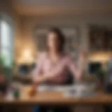 Balancing Act: Juggling Work and Home Life Mother multitasking at home office