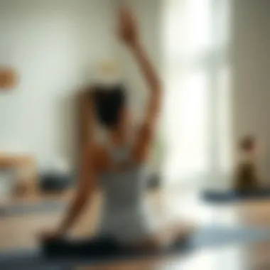 Yoga for Mental Clarity and Relaxation A peaceful yoga session in a calming environment
