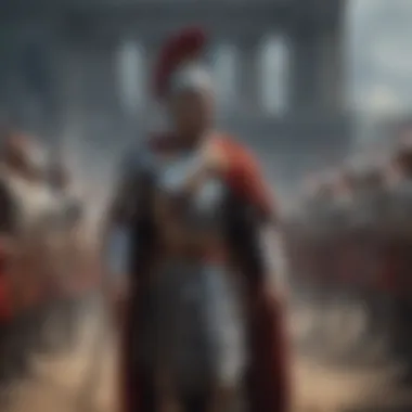 Imperial Command Illustration of a Roman emperor addressing his troops